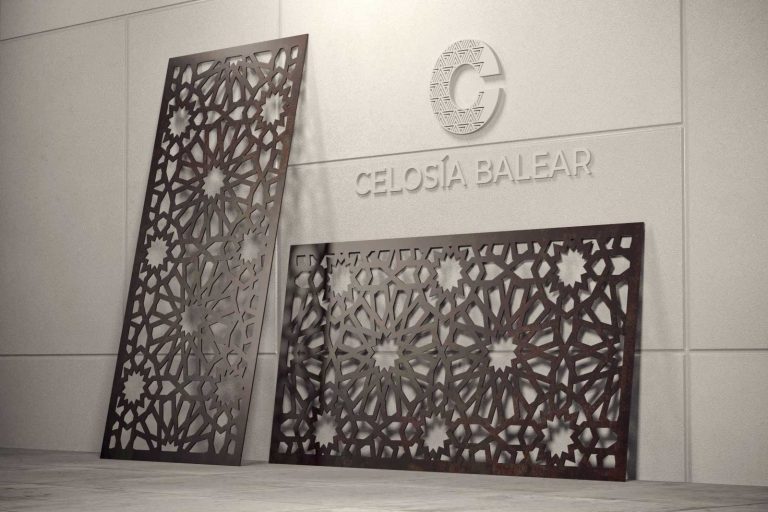 Placa de fachada y cubierta de corte arábico