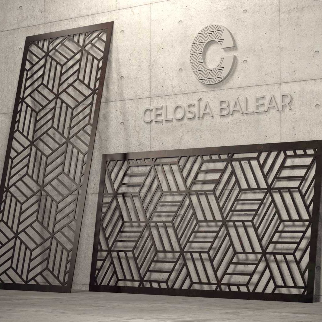 Celosía Balear- Modelo C-01 corte cubista en placa de celosía