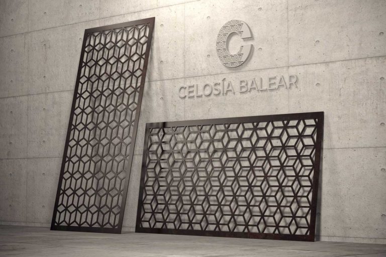 Placa de celosía metálica cubista