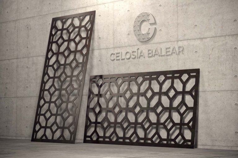 placa de celosía mallorquina con diseño cubista