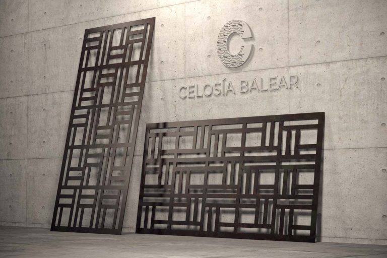 placa de celosía metálica con diseño cubismo