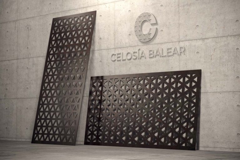 Vista del modelo cubista 2 de celosía metálica