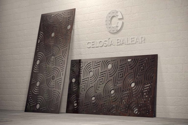 control de la luz con diseño de líneas en la placa de la celosía