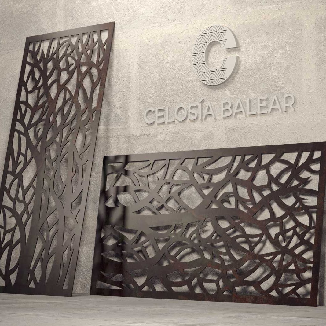 Celosía Balear- Modelo-N-01 Formas orgánicas de árbol cortadas para celosía interior y exterior