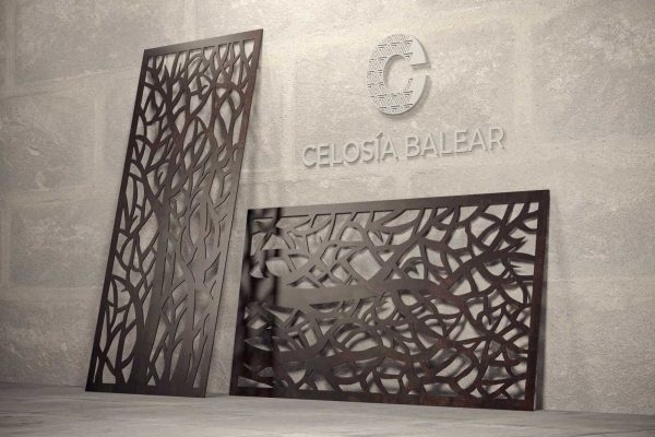 Formas orgánicas de árbol cortadas para celosía interior y exterior