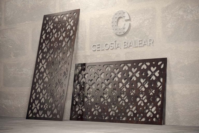 placa de celosía metálica con diseño natural