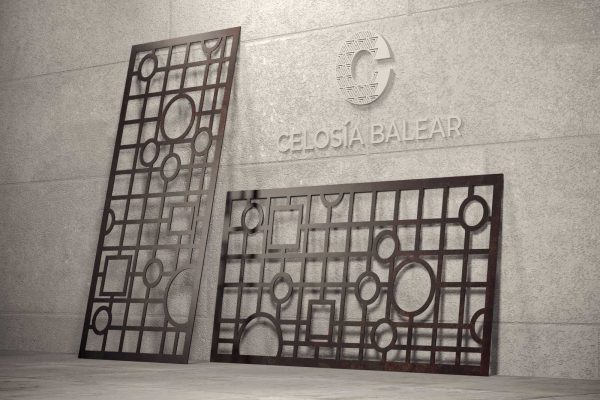 círculos cortados con láser para una placa de celosía