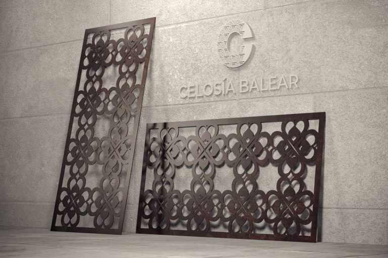 Calado orgánico sobre placa metálica para celosía
