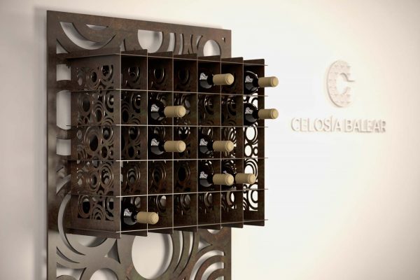 Botellero de metal para 30 botellas