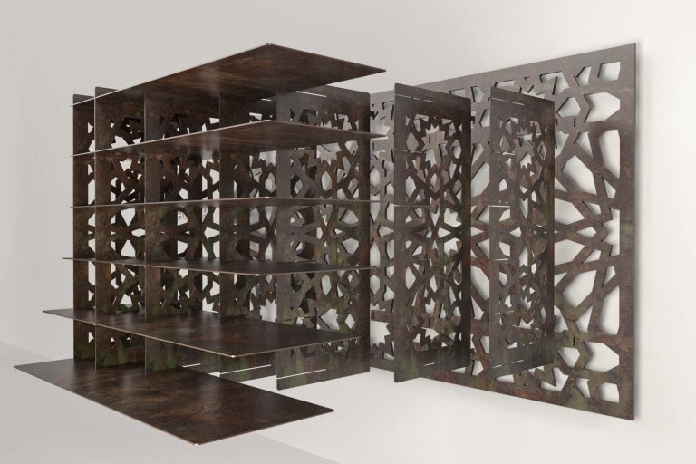 despiece del botellero de metal para 30 botellas