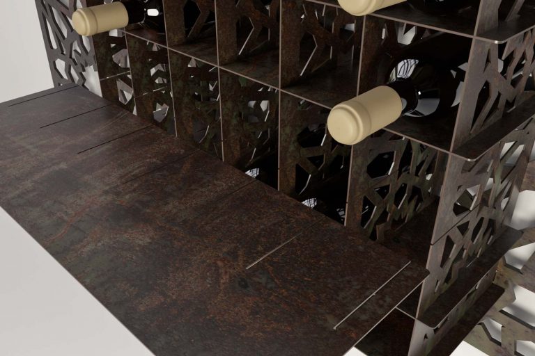 montaje del botellero metálico sin soldaduras